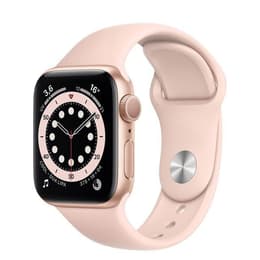 Apple Watch (Series 6) 2020 GPS + Cellular 40 mm - Acier inoxydable Or - Bracelet sport Rose
