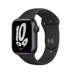 Apple Watch (Series 7) 2021 GPS + Cellular 41 mm - Aluminium Minuit - Bracelet sport Nike Noir