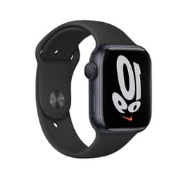 Apple Watch (Series 7) 2021 GPS + Cellular 41 mm - Aluminium Minuit - Bracelet sport Nike Noir