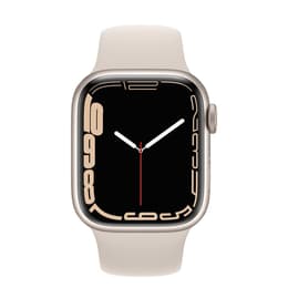 Apple Watch (Series 7) 2021 GPS + Cellular 41 mm - Aluminium Argent - Bracelet sport Lumière stellaire