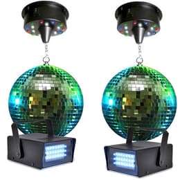 Accessoires audio 2 Boules à facettes 20cm + moteurs 18 LED + 2 Mini strobe Lytor