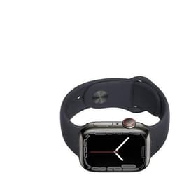 Apple Watch Series 7 (2021) GPS + Cellular 45 mm - Acier inoxydable Graphite - Bracelet sport Black
