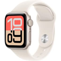 Apple Watch (2025) GPS 44 mm - Aluminium Starlight - Bracelet sport White