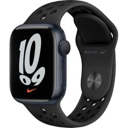 Apple Watch (Series 7) 2021 GPS 45 mm - Aluminium Minuit - Bracelet sport Nike Noir