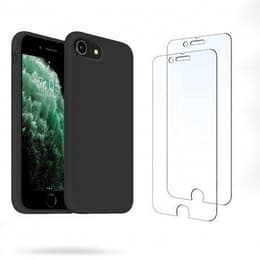 Coque iPhone 7/8/SE2020/SE2022 et 2 écrans de protection - Silicone - Vert