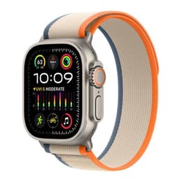 Apple Watch Ultra 2 (2023) GPS + Cellular 49 mm - Titane Titane naturel - Boucle Trail Orange
