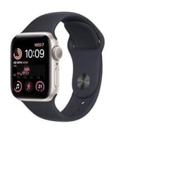 Apple Watch (Series SE) 2022 GPS 44 mm - Aluminium Lumière stellaire - Bracelet sport Noir
