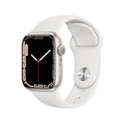 Apple Watch Series 7 (2021) GPS + Cellular 41 mm - Aluminium Starlight - Bracelet sport White