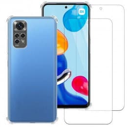 Coque Xiaomi Redmi Note 11 et 2 écrans de protection - TPU - Transparent