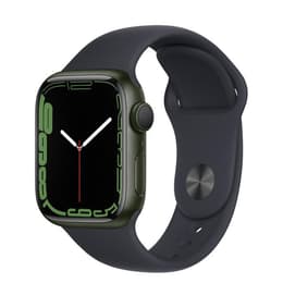 Apple Watch (Series 7) 2021 GPS 41 mm - Aluminium Vert - Bracelet sport Noir