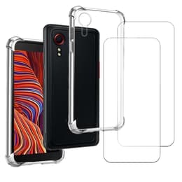 Coque Galaxy Xcover 5 et 2 écrans de protection - TPU - Transparente