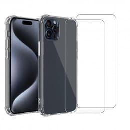 Coque iPhone 15 Pro Max et 2 écrans de protection - TPU - Transparent