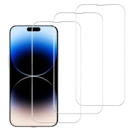 Écran de protection iPhone 15 Pro 3 écrans de protection - Verre trempé - Transparent