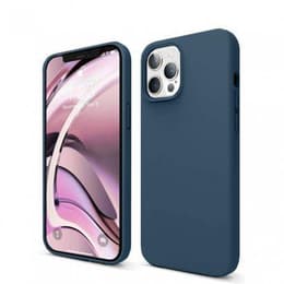 Coque iPhone 12/12 Pro et 2 écrans de protection - Silicone - Bleu marine