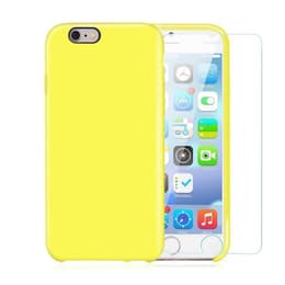 Coque iPhone 6 Plus/6S Plus et 2 écrans de protection - Silicone - Jaune