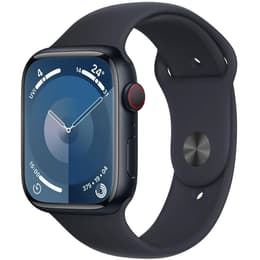 Apple Watch (Series 8) 2023 GPS + Cellular 45 mm - Aluminium Minuit - Bracelet sport Noir