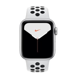 Apple Watch (Series 5) 2019 GPS 40 mm - Aluminium Argent - Bracelet sport Nike Platine pur/Noir