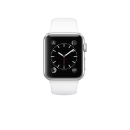 Apple Watch (Series 1) 2016 GPS 38 mm - Aluminium Argent - Bracelet sport Blanc Antique