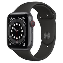 Apple Watch (Series 6) 2020 GPS + Cellular 44 mm - Titane Gris sidéral - Boucle sport Noir