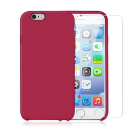 Coque iPhone 6 Plus/6S Plus et 2 écrans de protection - Silicone - Cerise