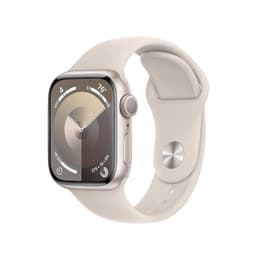 Apple Watch Series 9 (2023) GPS 41 mm - Aluminium Silver - Bracelet sport Starlight
