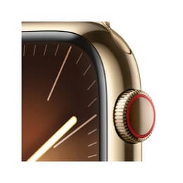Apple Watch Series 9 (2023) GPS + Cellular 45 mm - Acier inoxydable Or - Bracelet sport Starlight