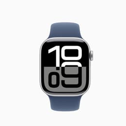 Apple Watch Series 10 (2024) GPS + Cellular 42 mm - Aluminium Silver - Bracelet sport Blue