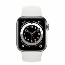 Apple Watch Series 6 (2020) GPS + Cellular 40 mm - Acier inoxydable Silver - Bracelet sport White