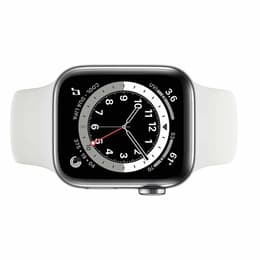 Apple Watch Series 6 (2020) GPS + Cellular 40 mm - Acier inoxydable Silver - Bracelet sport White