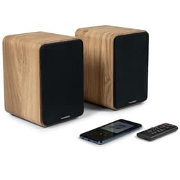 Enceinte Bluetooth Enceintes de bibliothèque, Caisson Bois COSY - 100W - Thomson WS602DUO - Bluetooth 5.0, Entrée optique câble inclus Brun