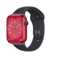 Apple Watch (Series 8) 2022 GPS + Cellular 41 mm - Aluminium Rouge - Bracelet sport Noir