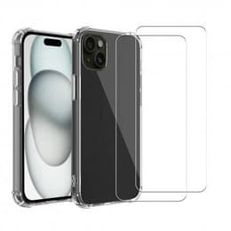 Coque iPhone 15 Plus et 2 écrans de protection - TPU - Transparent