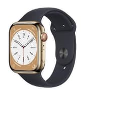 Apple Watch Series 8 (2022) GPS + Cellular 41 mm - Acier inoxydable Or - Bracelet sport Black
