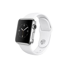 Apple Watch (Series 1) 2016 GPS 38 mm - Acier inoxydable Argent - Sport Blanc