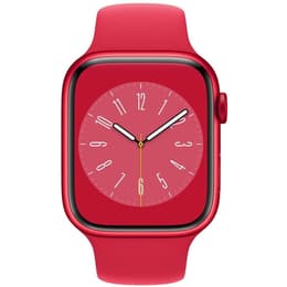 Apple Watch (Series 8) 2022 GPS + Cellular 41 mm - Aluminium Rouge - Bracelet sport Rouge