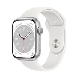 Apple Watch (Series 8) 2022 GPS 45 mm - Aluminium Argent - Bracelet sport Blanc