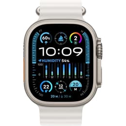 Apple Watch Ultra 2 (2023) GPS + Cellular 49 mm - Titane Natural Titanium - Bracelet Océan White