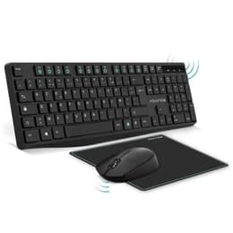 Clavier Advance AZERTY Français Sans-fil Pack ELITE WIRELESS COMBO - Clavier et Souris Sans Fil + Tapis AZERTY Slim Design