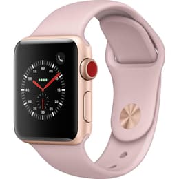 Apple Watch Series 3 (2017) GPS + Cellular 42 mm - Aluminium Or - Bracelet sport Pink