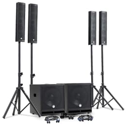 Enceintes sono Système Sonorisation Complet 2400W DJ BM SONIC, 4 Enceintes satellites, 2x Méga SUB 38cm USB/Bluetooth, Supports Câbles, Micros
