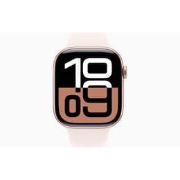 Apple Watch Series 10 (2024) GPS 46 mm - Aluminium Or rose - Bracelet sport Pink