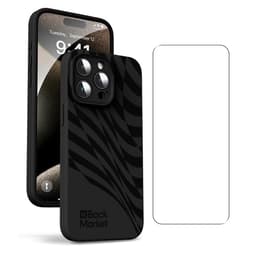 Coque Back Market iPhone 15 Pro Max et écran de protection - 100% biodégradable - Noir Motif Vague
