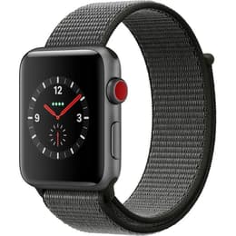 Apple Watch (Series 3) 2017 GPS 42 mm - Céramique Gris sidéral - Nylon tissé Noir