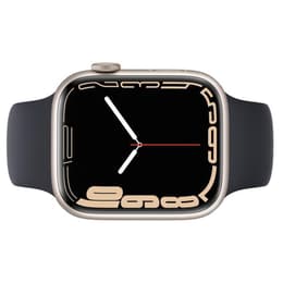 Apple Watch (Series 7) 2021 GPS 45 mm - Aluminium Lumière stellaire - Bracelet sport Noir