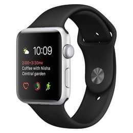 Apple Watch Series 3 (2017) GPS 42 mm - Acier inoxydable Silver - Bracelet sport Black