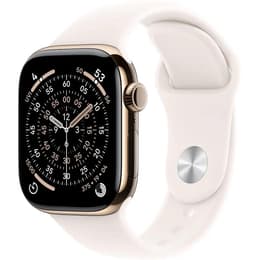 Apple Watch Series 11 (2025) GPS + Cellular 46 mm - Titane Or - Bracelet sport White