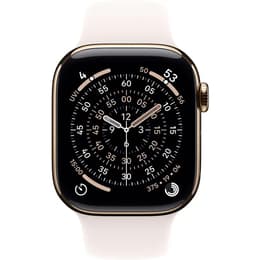 Apple Watch Series 11 (2025) GPS + Cellular 46 mm - Titane Or - Bracelet sport White