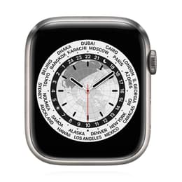 Apple Watch Series 7 (2021) GPS + Cellular 45 mm - Titane Silver - Bracelet sport Black