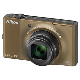 Compact Coolpix S8000 - Marron Nikon Nikkor wide Optical zoom 30–300mm f/3.5–5.6 f/3.5–5.6