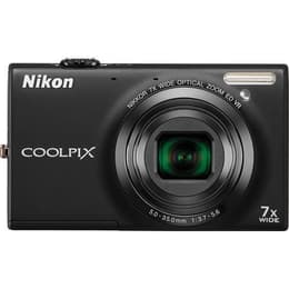 Compact CoolPix S6100 - Noir + Nikon Nikkor 7x Wide Optical ED VR f/3.7-5.6